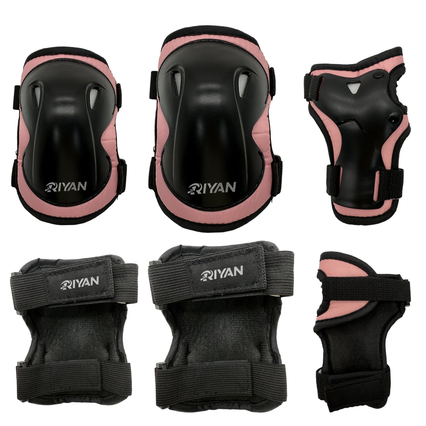 Black pink Kids Skating Protection Kit 3 Pack Protective Gear for beginner