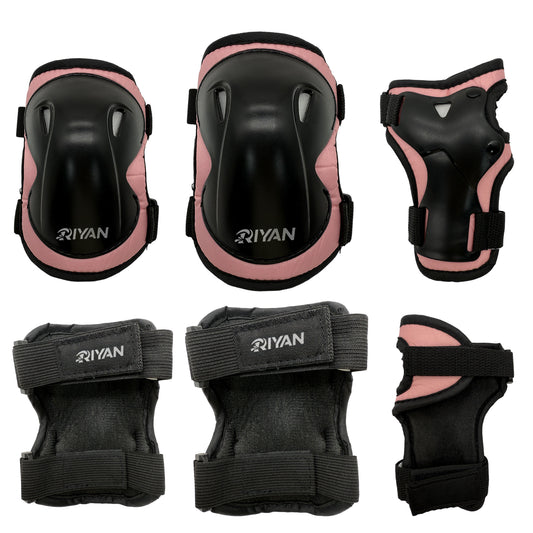 Black pink Kids Skating Protection Kit 3 Pack Protective Gear for beginner