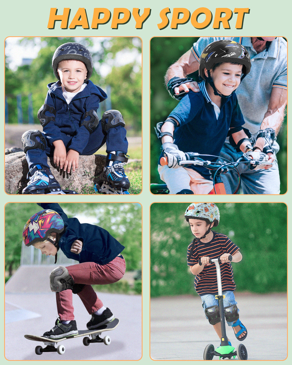 Knee Pads for Kids, Skate Pads Protective Gear Set